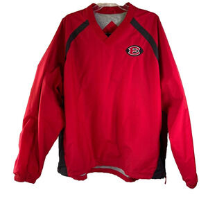 Holloway V Neck Long Sleeve‎ Lined Windbreaker Red Men's Size 2XL